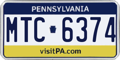 PA license plate MTC6374
