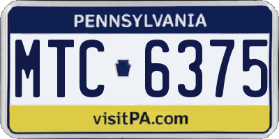 PA license plate MTC6375
