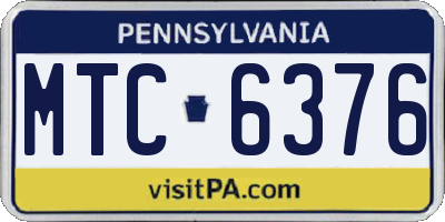 PA license plate MTC6376