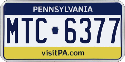 PA license plate MTC6377