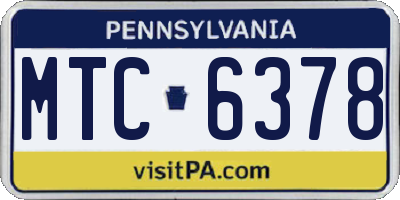 PA license plate MTC6378