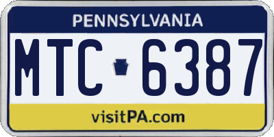 PA license plate MTC6387