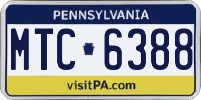 PA license plate MTC6388