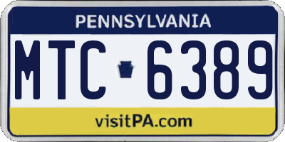 PA license plate MTC6389