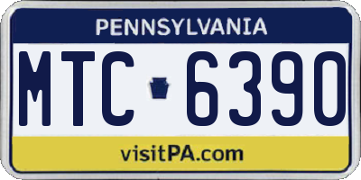PA license plate MTC6390