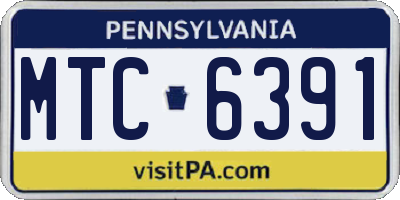 PA license plate MTC6391