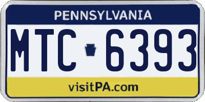PA license plate MTC6393