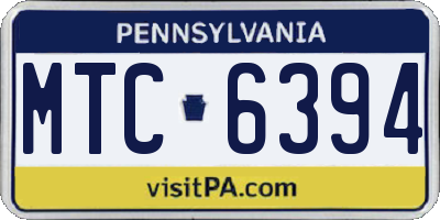 PA license plate MTC6394