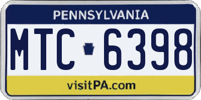 PA license plate MTC6398