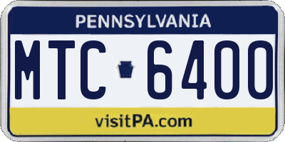 PA license plate MTC6400