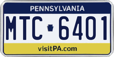 PA license plate MTC6401