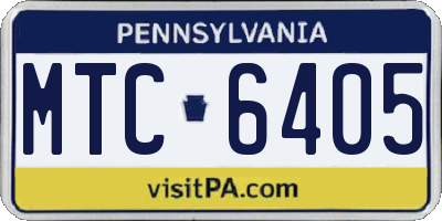 PA license plate MTC6405