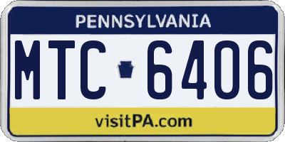 PA license plate MTC6406