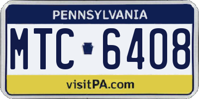 PA license plate MTC6408