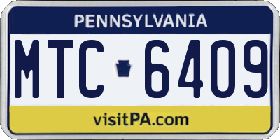 PA license plate MTC6409