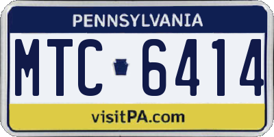 PA license plate MTC6414