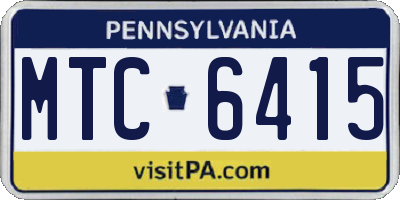 PA license plate MTC6415