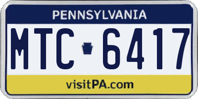 PA license plate MTC6417