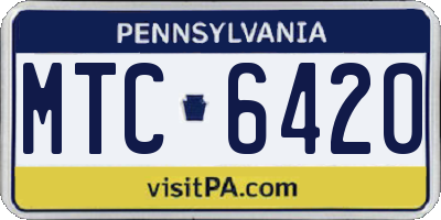 PA license plate MTC6420