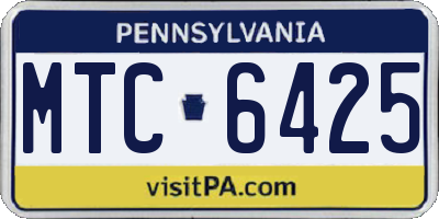 PA license plate MTC6425