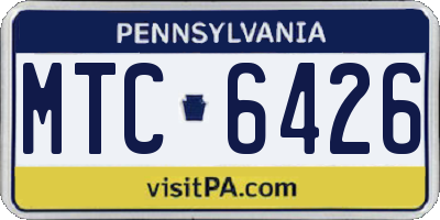 PA license plate MTC6426
