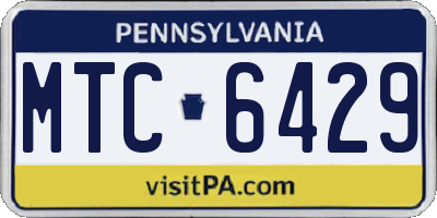 PA license plate MTC6429