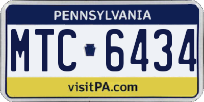 PA license plate MTC6434