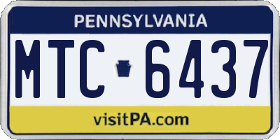 PA license plate MTC6437