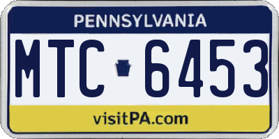 PA license plate MTC6453
