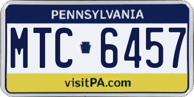 PA license plate MTC6457