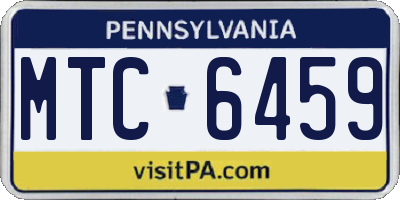 PA license plate MTC6459