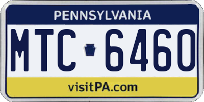 PA license plate MTC6460