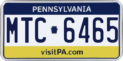 PA license plate MTC6465