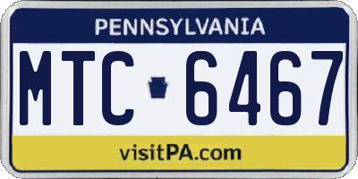 PA license plate MTC6467