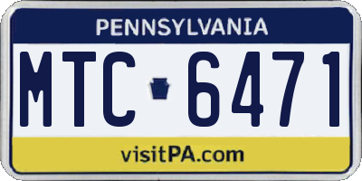 PA license plate MTC6471