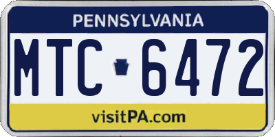 PA license plate MTC6472