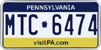 PA license plate MTC6474