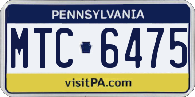 PA license plate MTC6475