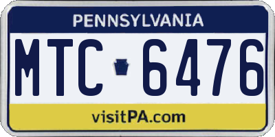 PA license plate MTC6476