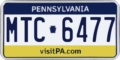 PA license plate MTC6477