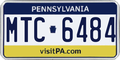 PA license plate MTC6484