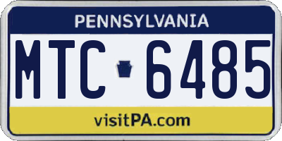 PA license plate MTC6485