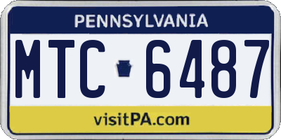 PA license plate MTC6487
