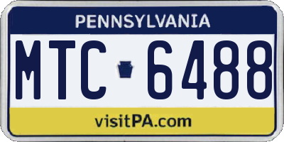 PA license plate MTC6488