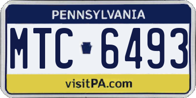 PA license plate MTC6493