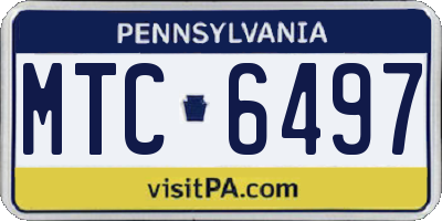 PA license plate MTC6497