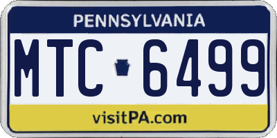 PA license plate MTC6499