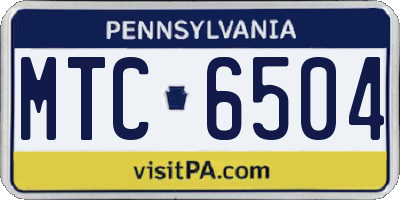 PA license plate MTC6504