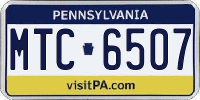 PA license plate MTC6507