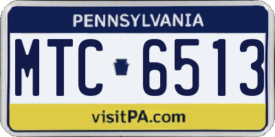 PA license plate MTC6513